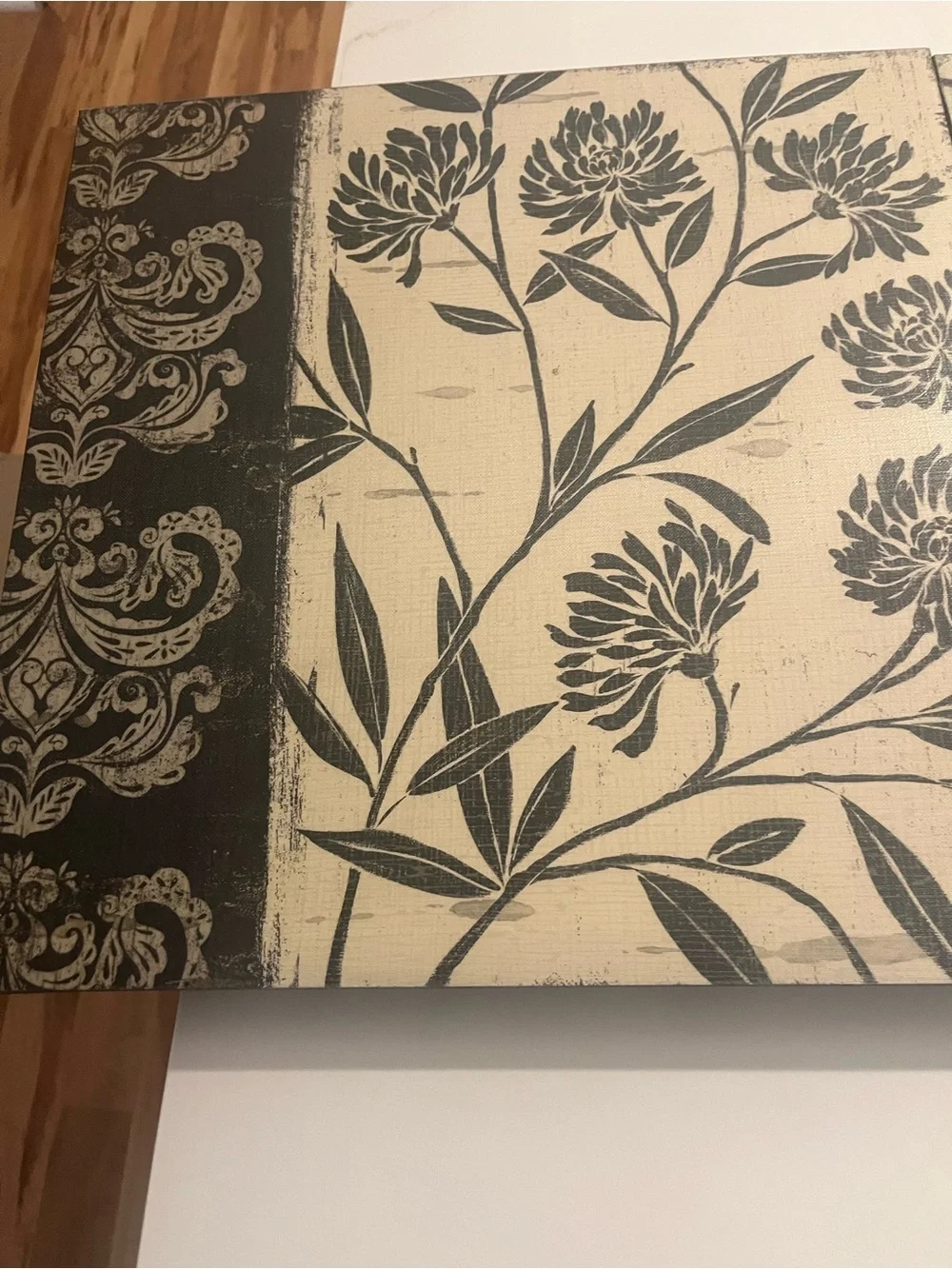 Floral Panel Wall Art - Black and Cream Botanical Set from Target